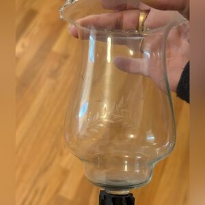 Vintage pair of homeco etched peg votive candle holders